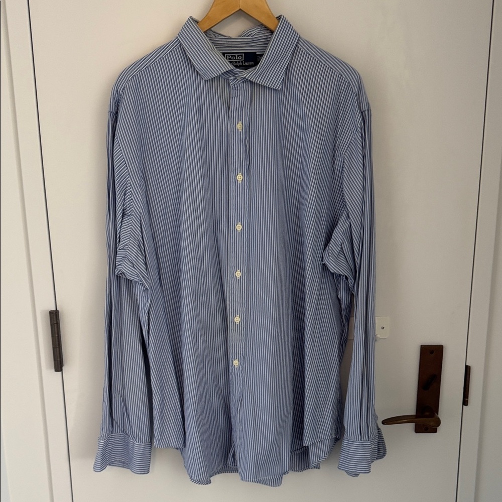 Polo by Ralph Lauren Men's Estate Classic Fit Striped Spread Collar Shirt 18|XXL